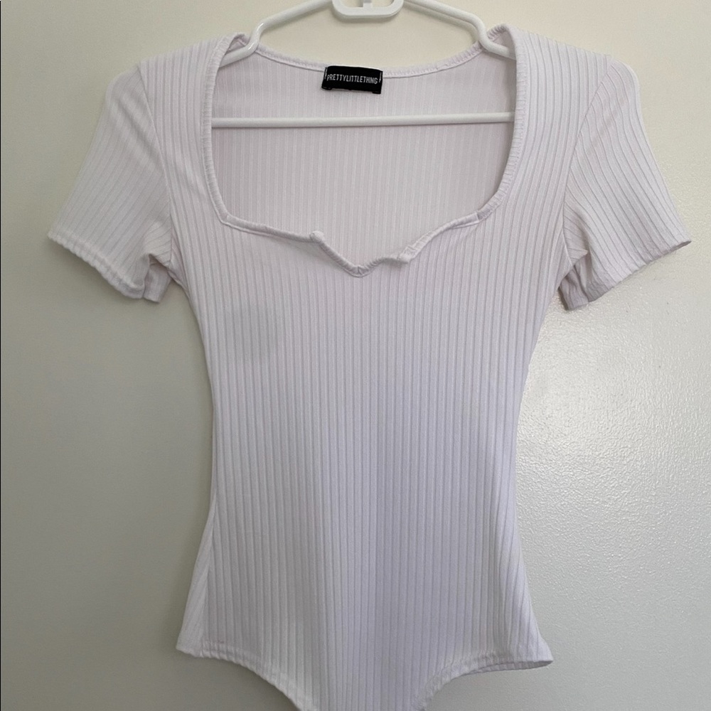PLT - White T-shirt Bodysuit, Xs
